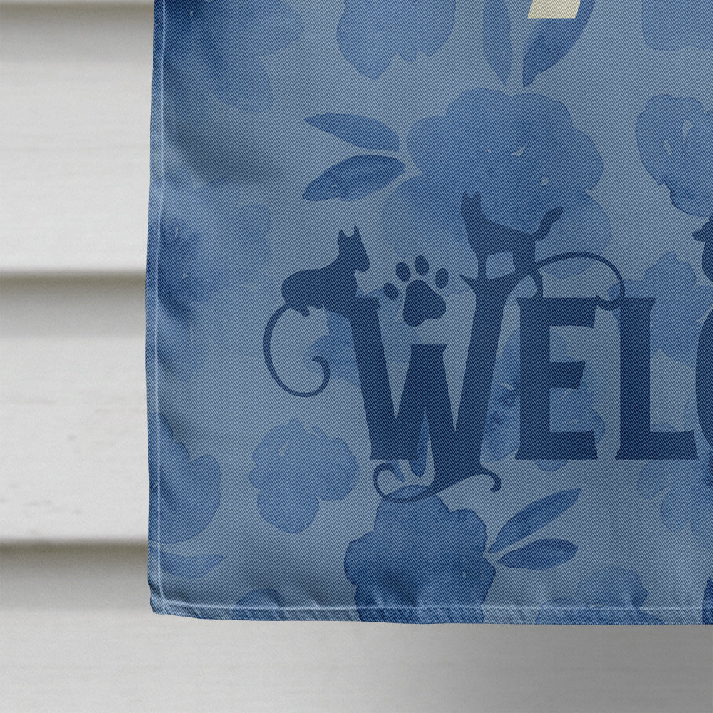 Borzoi Welcome House Flag 28x40 Porch Sleeve Pole Decorative Outside Yard Banner Artwork Wall Hanging, Polyester
