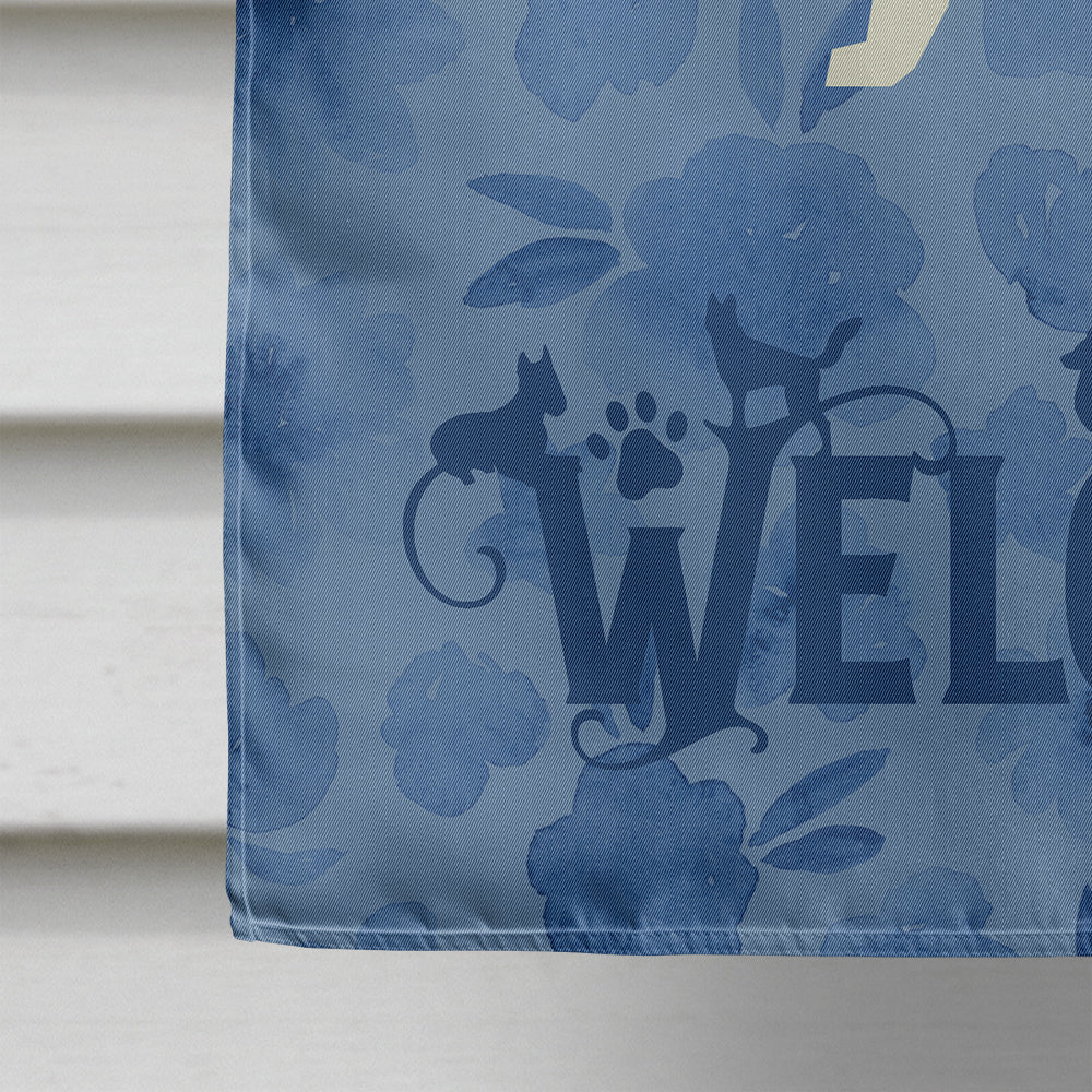 Black and White Bull Terrier Welcome House Flag 28x40 Porch Sleeve Pole Decorative Outside Yard Banner Artwork Wall Hanging, Polyester