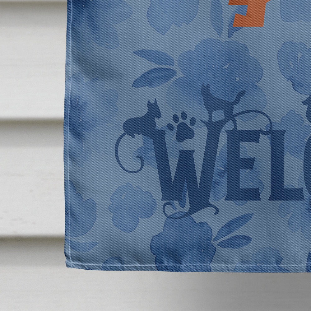 Rottweiler Welcome House Flag 28x40 Porch Sleeve Pole Decorative Outside Yard Banner Artwork Wall Hanging, Polyester