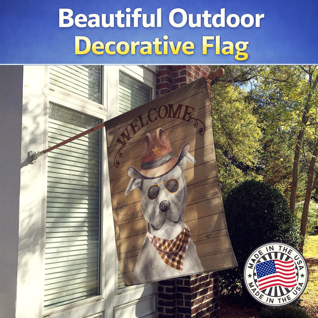 Staffordshire Bull Terrier Country Dog House Flag 28x40 Porch Sleeve Pole Decorative Outside Yard Banner Artwork Wall Hanging, Polyester