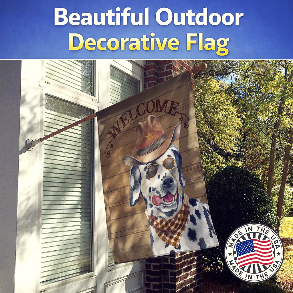 Dalmatian #3 Country Dog House Flag 28x40 Porch Sleeve Pole Decorative Outside Yard Banner Artwork Wall Hanging, Polyester