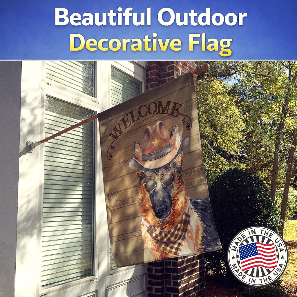 German Shepherd Country Dog House Flag 28x40 Porch Sleeve Pole Decorative Outside Yard Banner Artwork Wall Hanging, Polyester