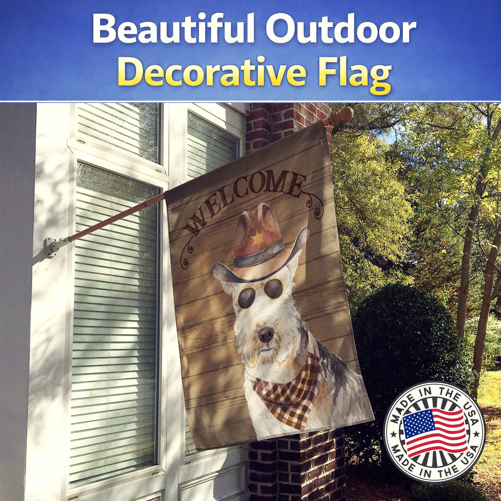 Lakeland Terrier Country Dog House Flag 28x40 Porch Sleeve Pole Decorative Outside Yard Banner Artwork Wall Hanging, Polyester