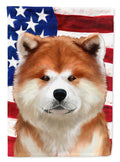 Akita American Flag House Flag 28x40 Porch Sleeve Pole Decorative Outside Yard Banner Artwork Wall Hanging, Polyester