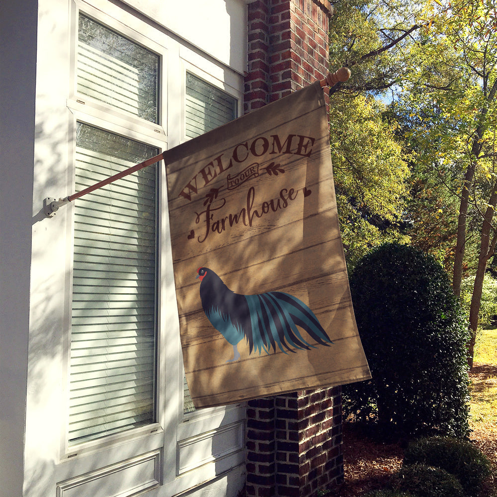 Sumatra Chicken Welcome House Flag 28x40 Porch Sleeve Pole Decorative Outside Yard Banner Artwork Wall Hanging, Polyester