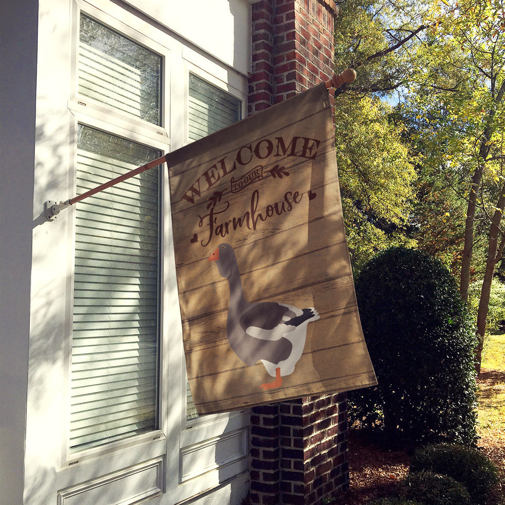 Toulouse Goose Welcome House Flag 28x40 Porch Sleeve Pole Decorative Outside Yard Banner Artwork Wall Hanging, Polyester