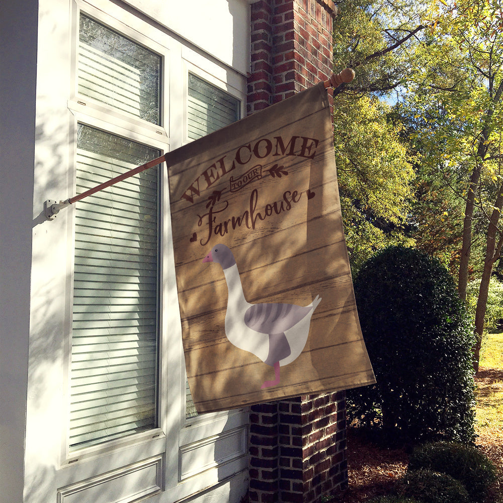 Buff Grey Back Goose Welcome House Flag 28x40 Porch Sleeve Pole Decorative Outside Yard Banner Artwork Wall Hanging, Polyester