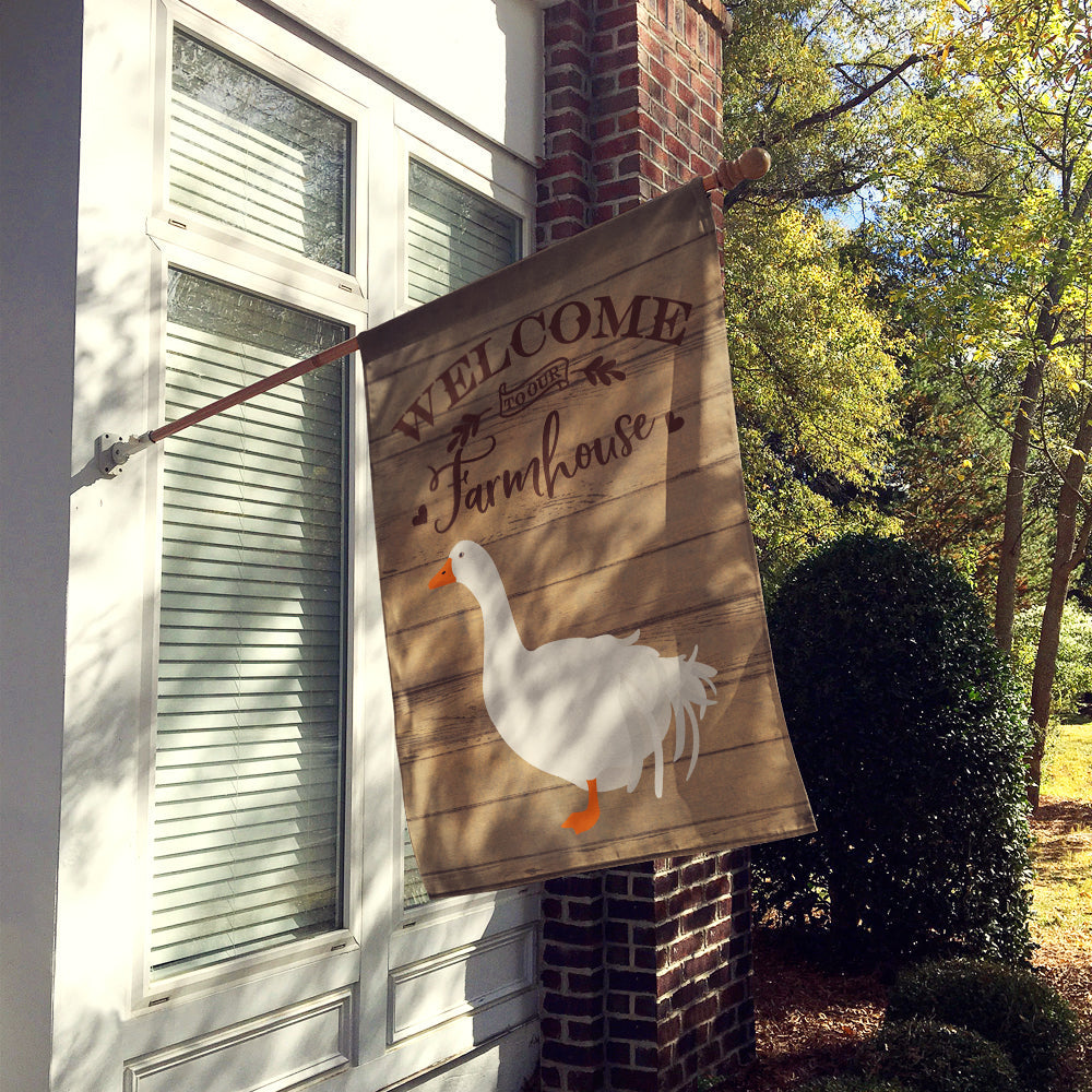 Sebastopol Goose Welcome House Flag 28x40 Porch Sleeve Pole Decorative Outside Yard Banner Artwork Wall Hanging, Polyester