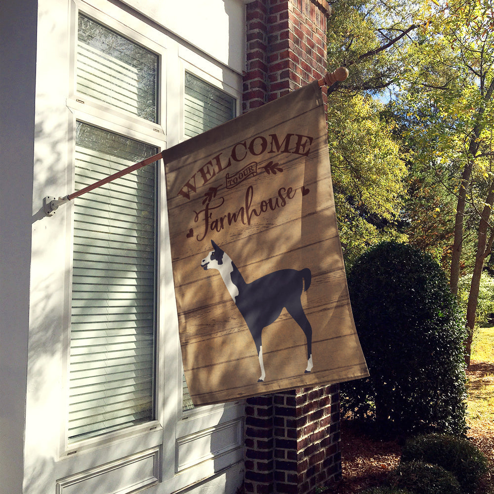 Llama Q' Ara Welcome House Flag 28x40 Porch Sleeve Pole Decorative Outside Yard Banner Artwork Wall Hanging, Polyester