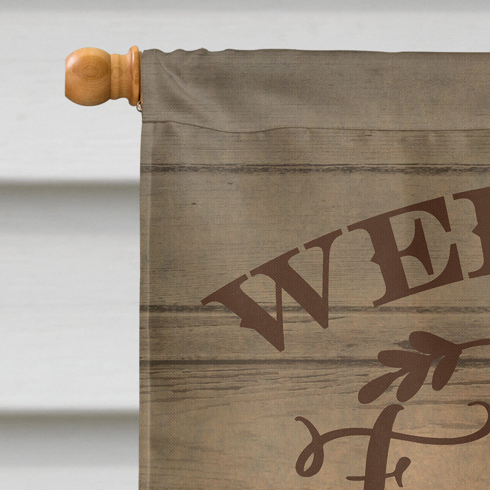 Rhea Welcome House Flag 28x40 Porch Sleeve Pole Decorative Outside Yard Banner Artwork Wall Hanging, Polyester