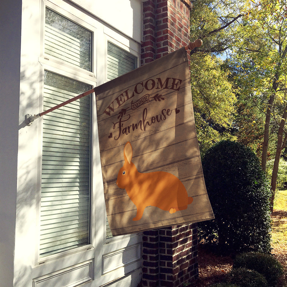 Rex Rabbit Welcome House Flag 28x40 Porch Sleeve Pole Decorative Outside Yard Banner Artwork Wall Hanging, Polyester