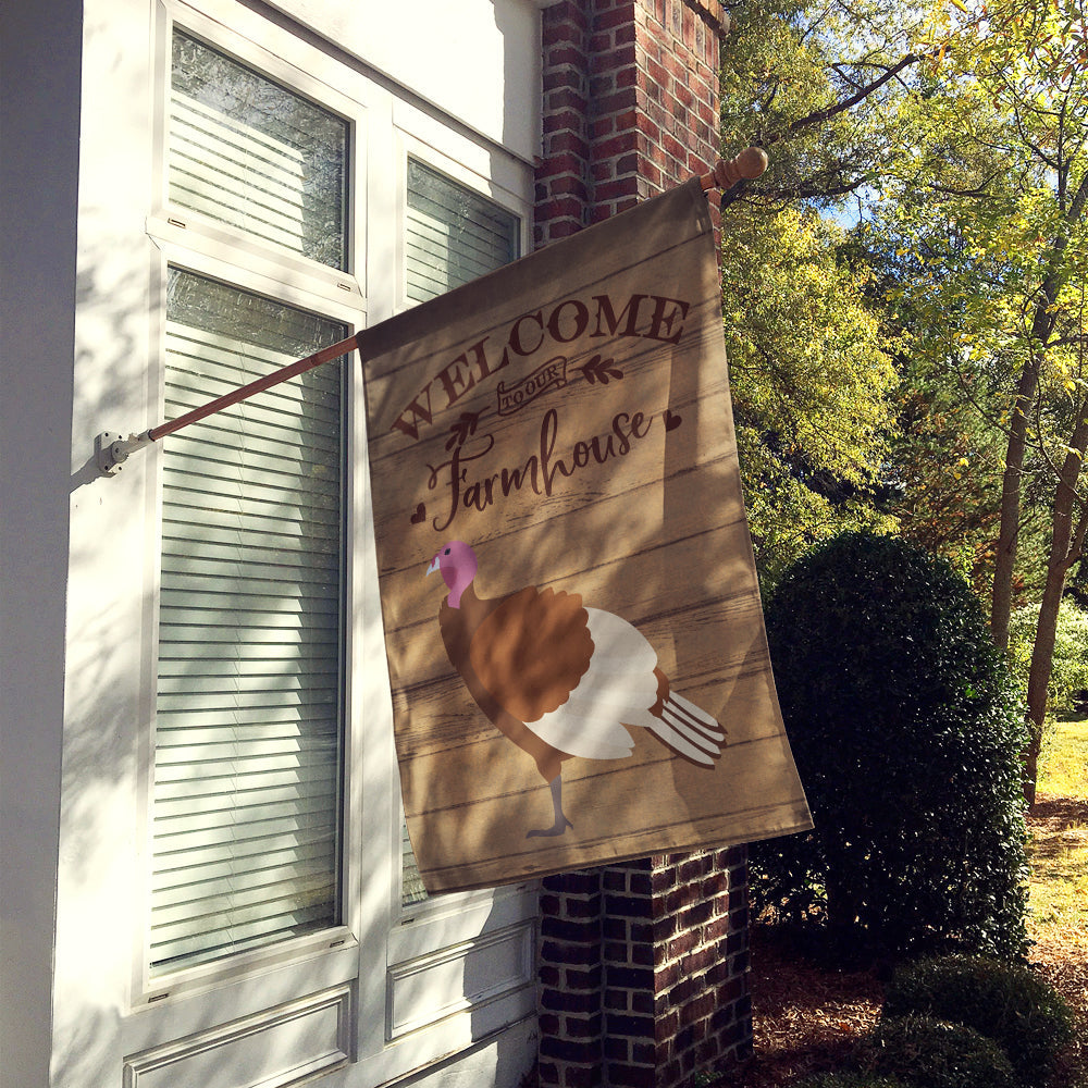 Bourbon Red Turkey Hen Welcome House Flag 28x40 Porch Sleeve Pole Decorative Outside Yard Banner Artwork Wall Hanging, Polyester