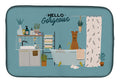 Irish Terrier in Bathtub Dish Drying Mat Absorbent Dish Drying Mat Pad for Kitchen Counter Dish Drainer Mat for Countertop, 14 x 21", Multicolor