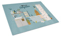 Red Cocker Spaniel in Bathtub Cutting Board Tempered Glass Kitchen Cutting Surface, Heat Resistant Chopping, Non-Slip Feet, Food Prep & Serving