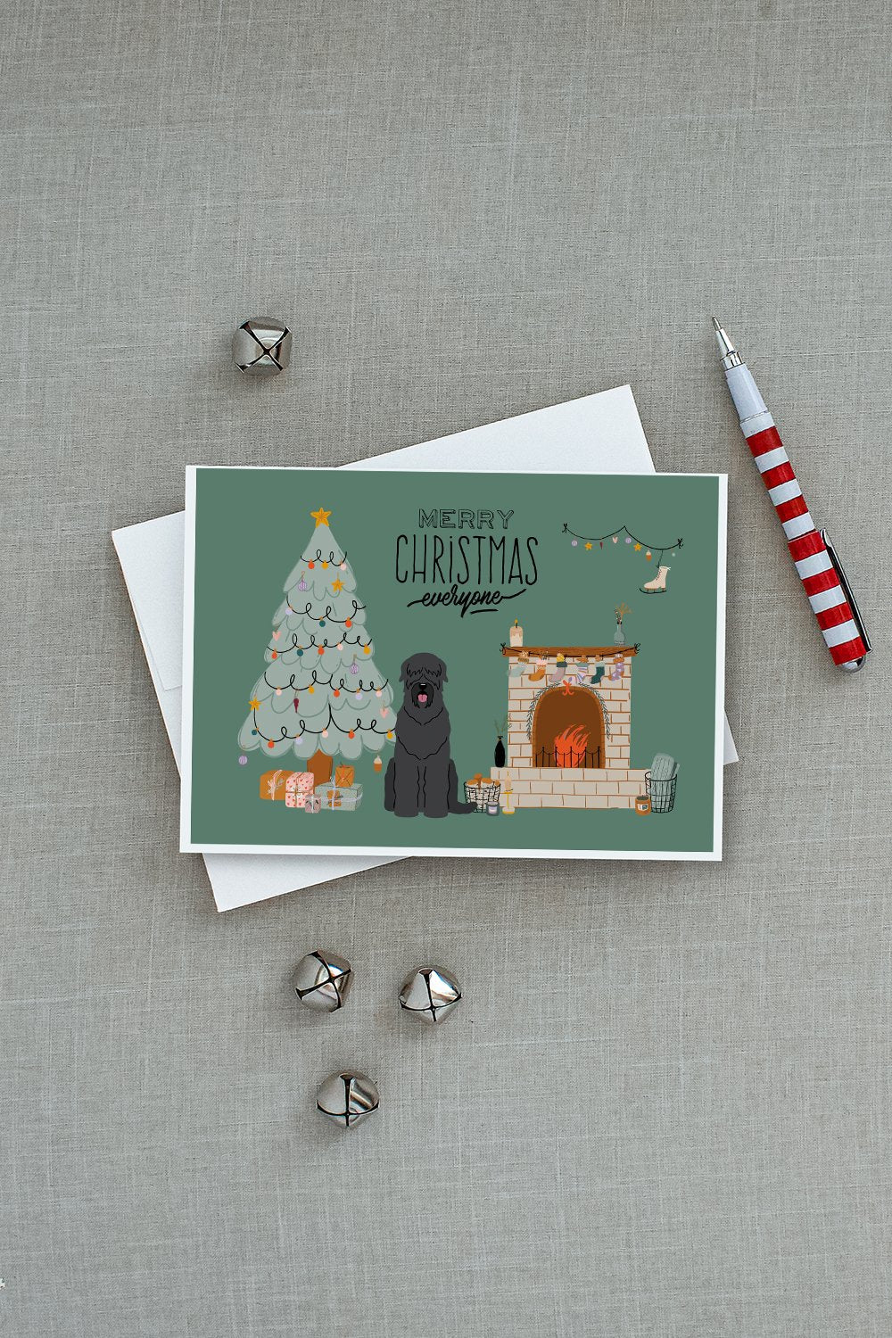 Black Russian Terrier Christmas Everyone Greeting Cards Pack of 8 Blank Cards with Envelopes Whimsical A7 Size 5x7