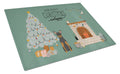 Manchester Terrier Christmas Everyone Cutting Board Tempered Glass Kitchen Cutting Surface, Heat Resistant Chopping, Non-Slip Feet, Food Prep & Serving