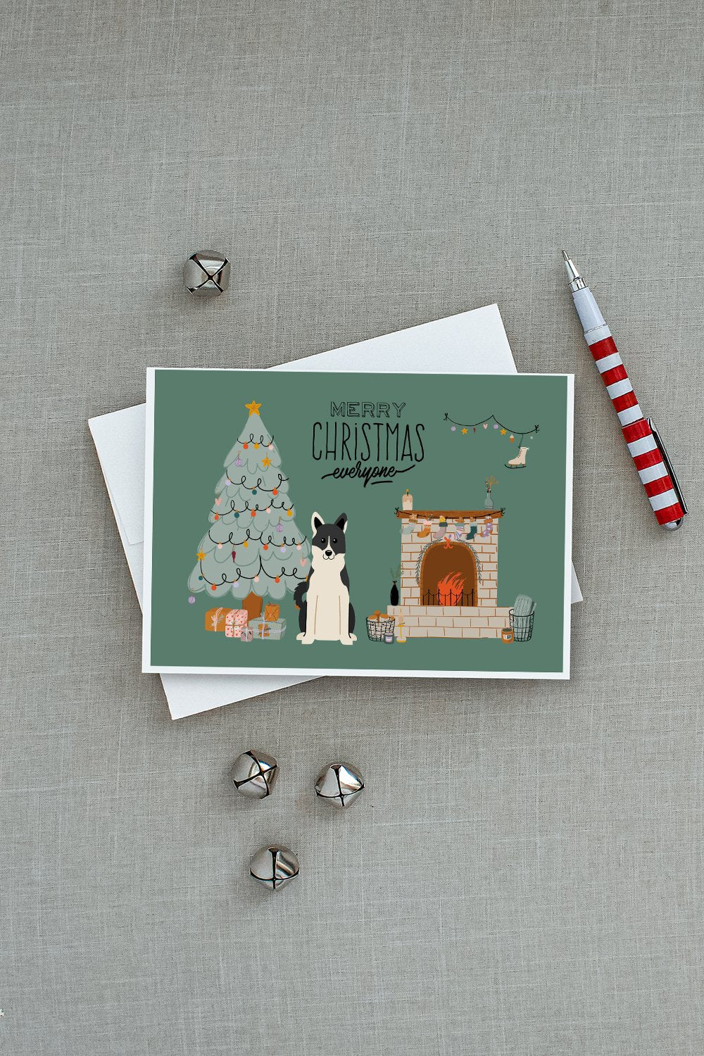 Russo-European Laika Spitz Christmas Everyone Greeting Cards Pack of 8 Blank Cards with Envelopes Whimsical A7 Size 5x7