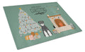 Salt and Pepper Standard Schnauzer Christmas Everyone Cutting Board Tempered Glass Kitchen Cutting Surface, Heat Resistant Chopping, Non-Slip Feet, Food Prep & Serving