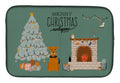 Airedale Christmas Everyone Dish Drying Mat Absorbent Dish Drying Mat Pad for Kitchen Counter Dish Drainer Mat for Countertop, 14 x 21", Multicolor