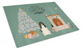Swiss Hound Christmas Everyone Cutting Board Tempered Glass Kitchen Cutting Surface, Heat Resistant Chopping, Non-Slip Feet, Food Prep & Serving