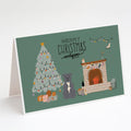 Blue Staffordshire Bull Terrier Christmas Everyone Greeting Cards Pack of 8 Blank Cards with Envelopes Whimsical A7 Size 5x7