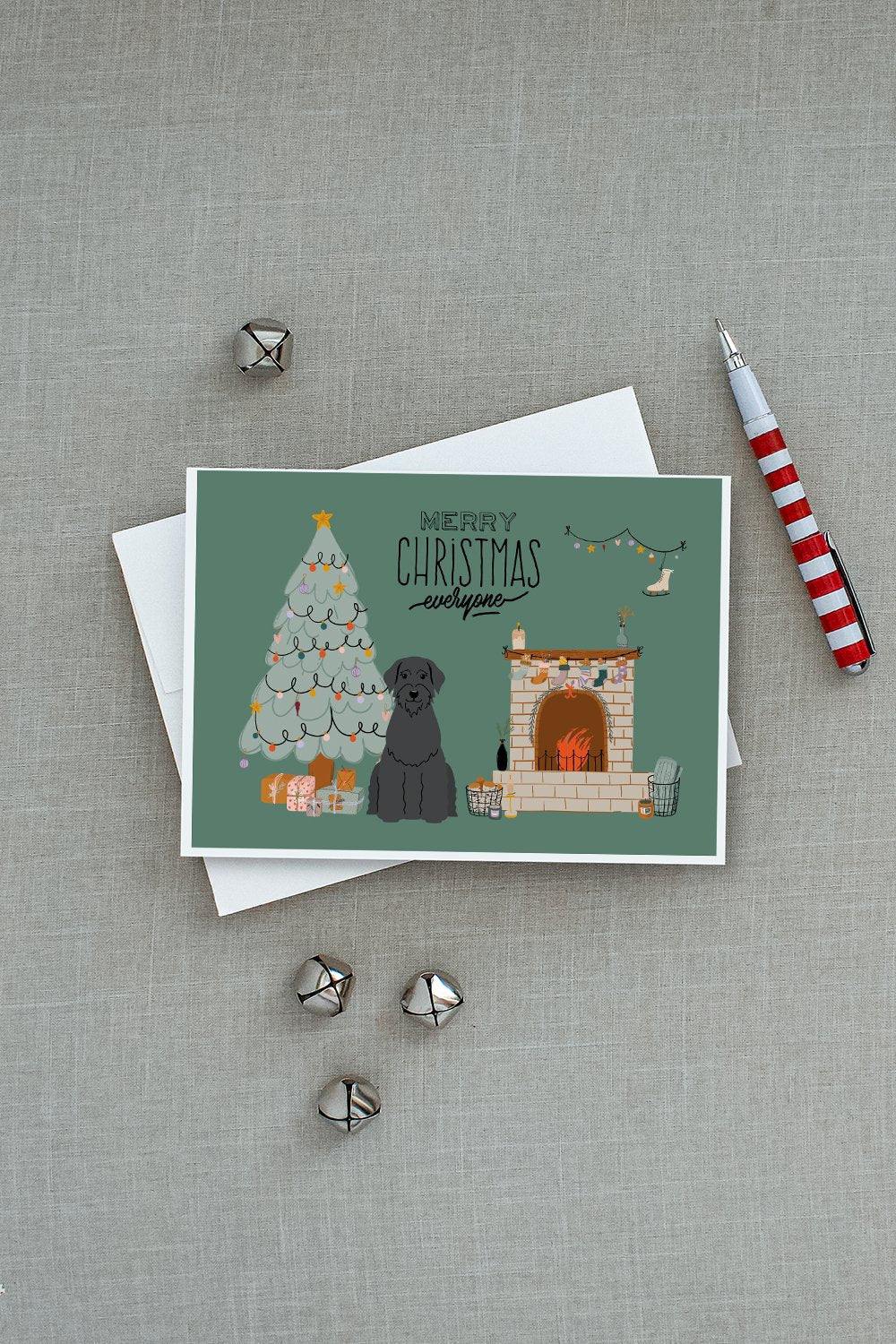 Giant Schnauzer Christmas Everyone Greeting Cards Pack of 8 Blank Cards with Envelopes Whimsical A7 Size 5x7