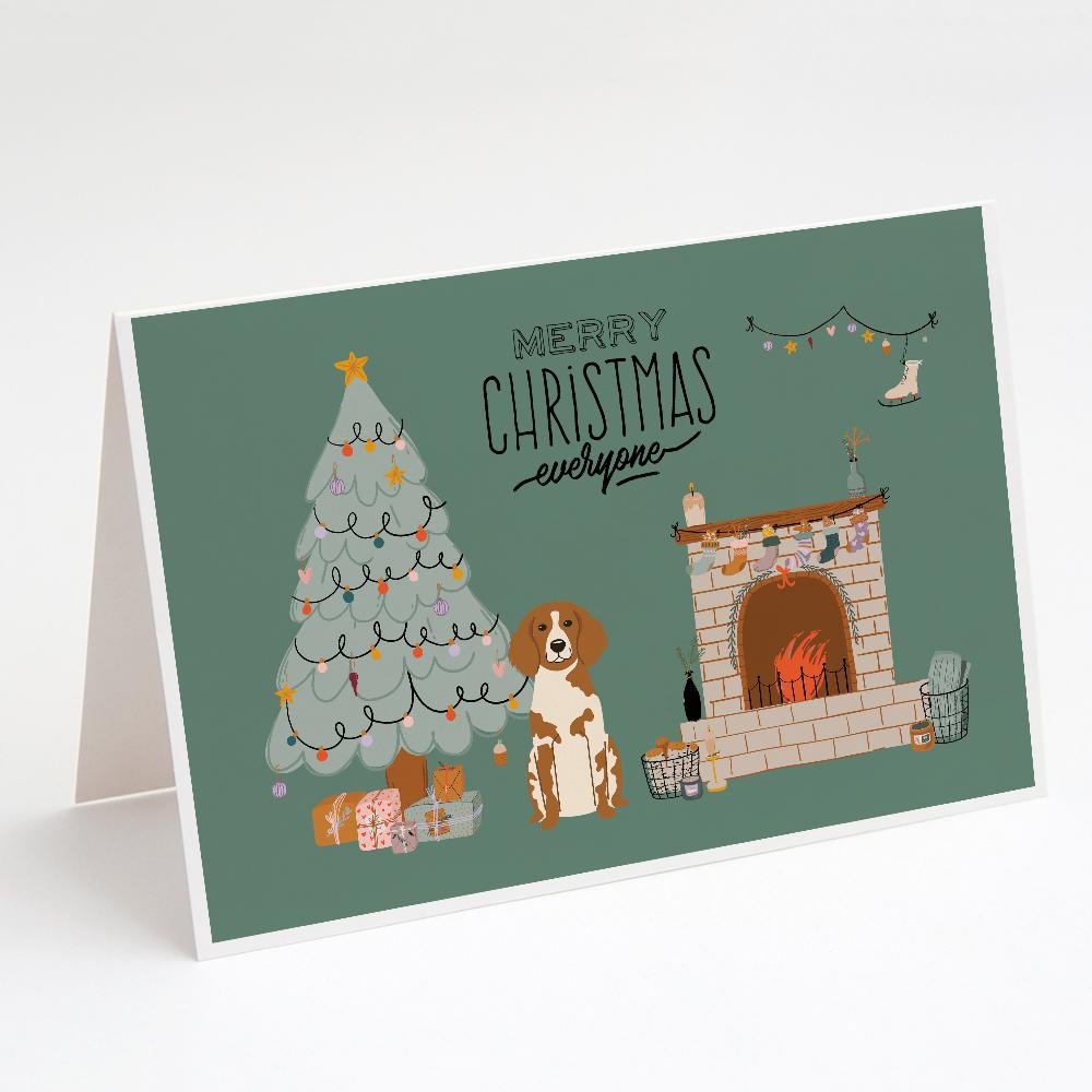 Brittany Spaniel Christmas Everyone Greeting Cards Pack of 8 Blank Cards with Envelopes Whimsical A7 Size 5x7