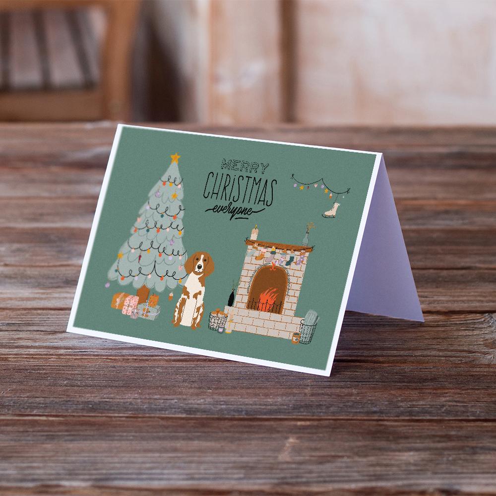Brittany Spaniel Christmas Everyone Greeting Cards Pack of 8 Blank Cards with Envelopes Whimsical A7 Size 5x7