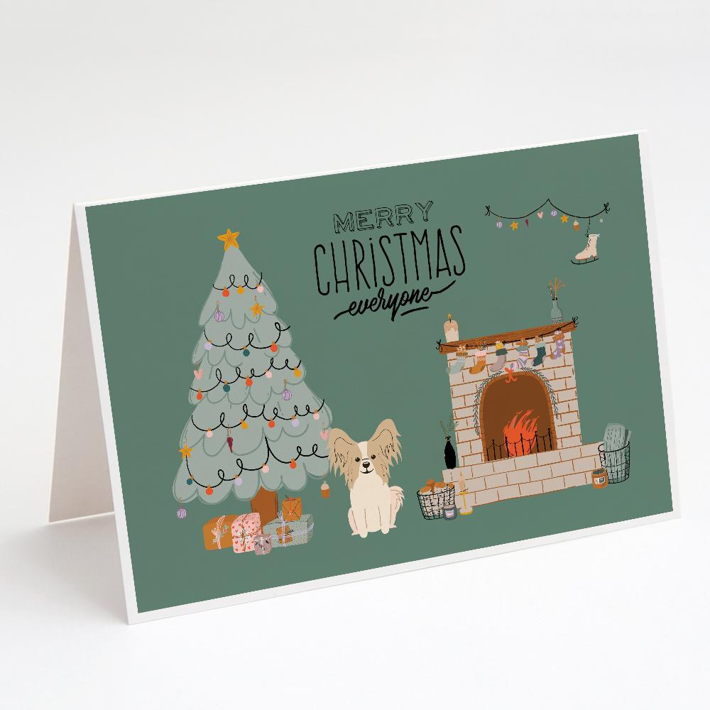 Sable White Papillon Christmas Everyone Greeting Cards Pack of 8 Blank Cards with Envelopes Whimsical A7 Size 5x7