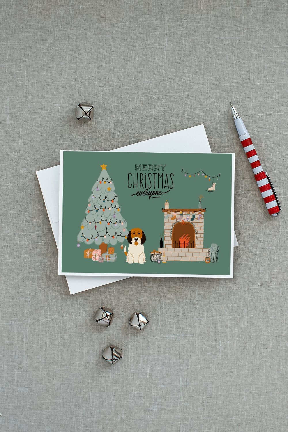 Petit Basset Griffon Vendeen Christmas Everyone Greeting Cards Pack of 8 Blank Cards with Envelopes Whimsical A7 Size 5x7