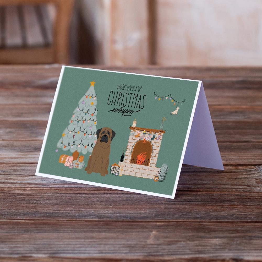 Bullmastiff Christmas Everyone Greeting Cards Pack of 8 Blank Cards with Envelopes Whimsical A7 Size 5x7