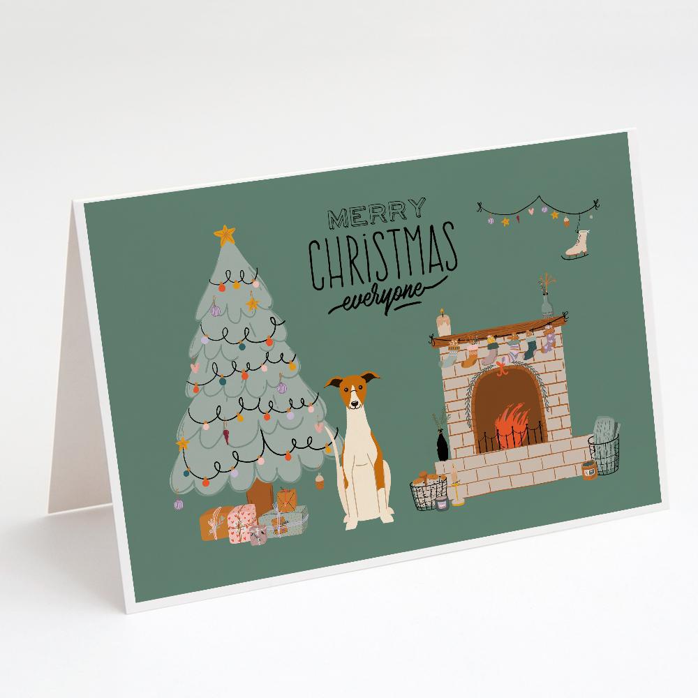 Whippet Christmas Everyone Greeting Cards Pack of 8 Blank Cards with Envelopes Whimsical A7 Size 5x7