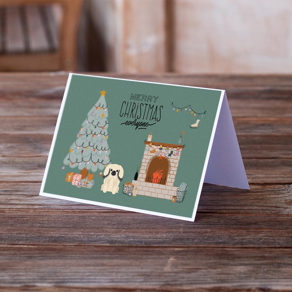 Cream Pekingese Christmas Everyone Greeting Cards Pack of 8 Blank Cards with Envelopes Whimsical A7 Size 5x7