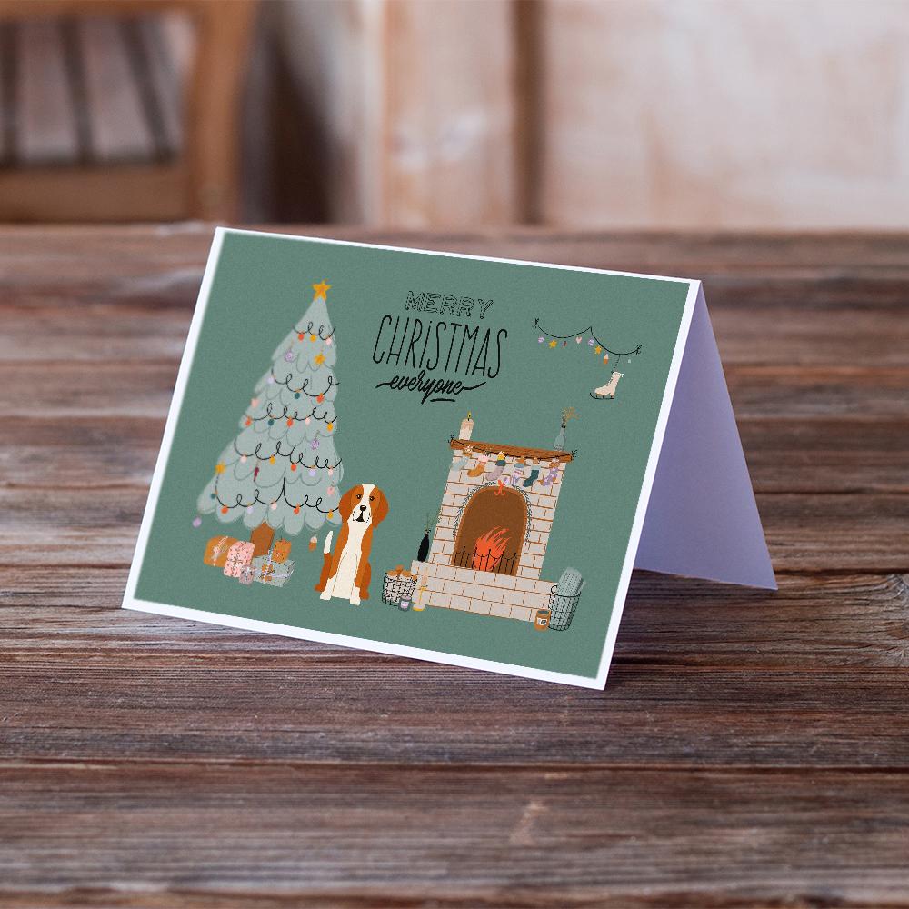 English Foxhound Christmas Everyone Greeting Cards Pack of 8 Blank Cards with Envelopes Whimsical A7 Size 5x7