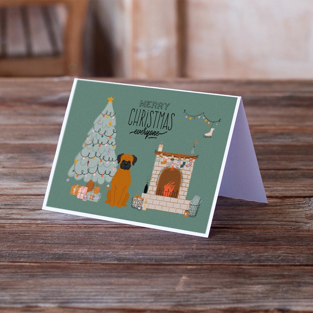 Fawn Boxer Christmas Everyone Greeting Cards Pack of 8 Blank Cards with Envelopes Whimsical A7 Size 5x7