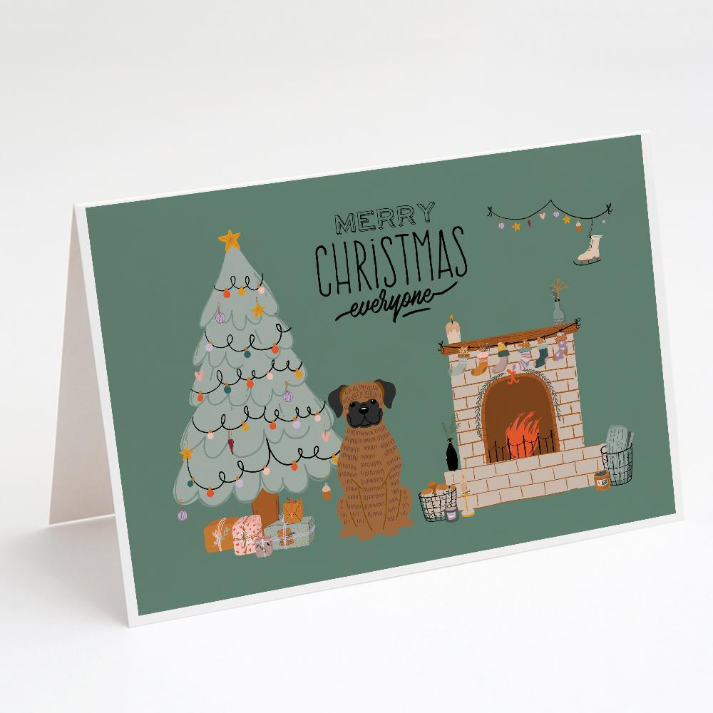 Brindle Boxer Christmas Everyone Greeting Cards Pack of 8 Blank Cards with Envelopes Whimsical A7 Size 5x7