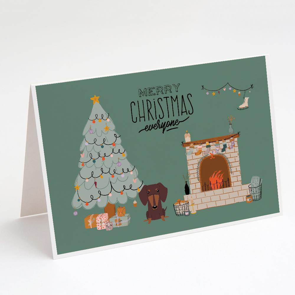 Chocolate Dachshund Christmas Everyone Greeting Cards Pack of 8 Blank Cards with Envelopes Whimsical A7 Size 5x7