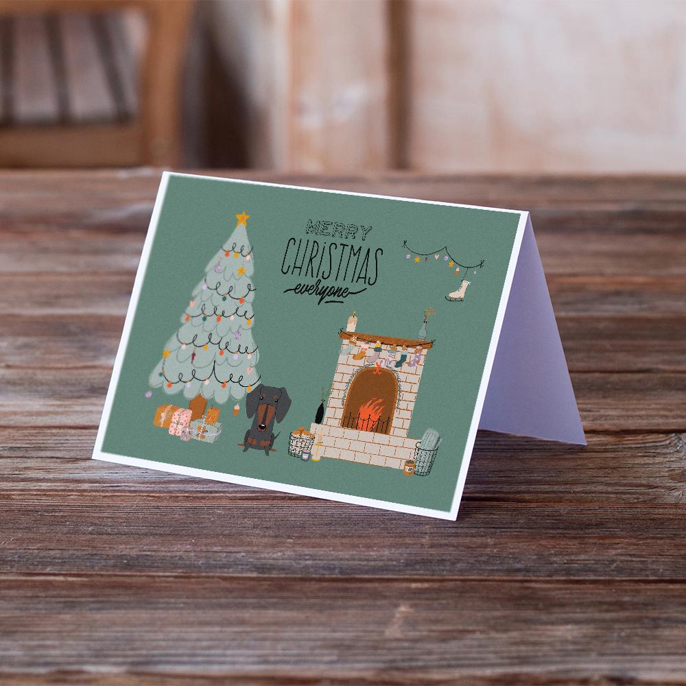 Black Tan Dachshund Christmas Everyone Greeting Cards Pack of 8 Blank Cards with Envelopes Whimsical A7 Size 5x7