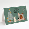 White Bull Terrier Christmas Everyone Greeting Cards Pack of 8 Blank Cards with Envelopes Whimsical A7 Size 5x7