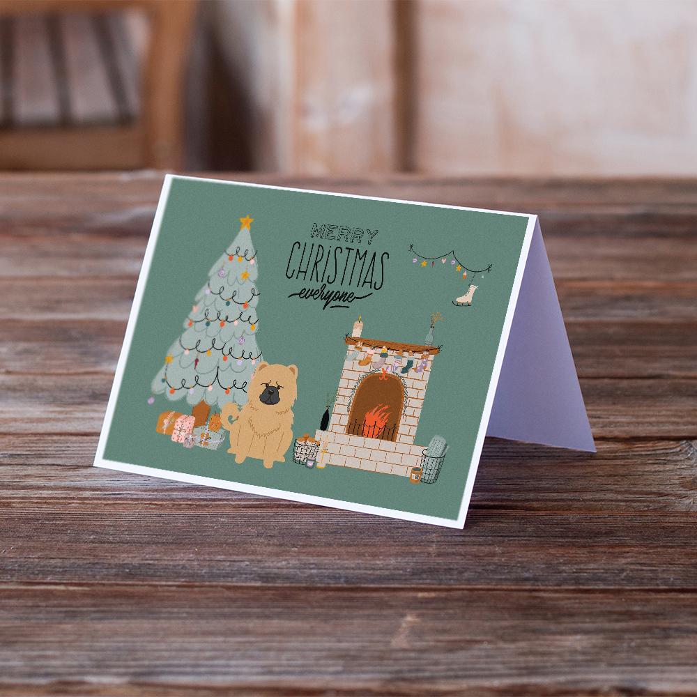 Cream Chow Chow Christmas Everyone Greeting Cards Pack of 8 Blank Cards with Envelopes Whimsical A7 Size 5x7
