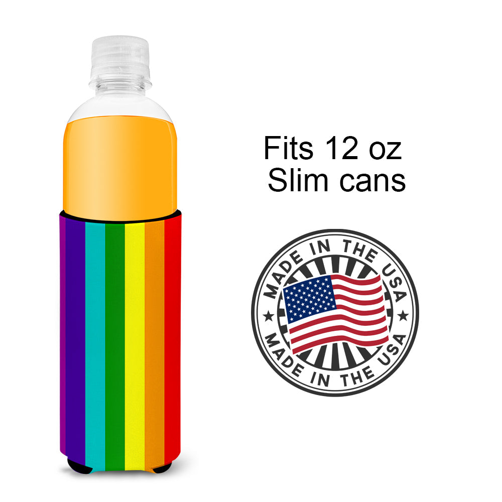Gay Pride before 1978 Slim Can Hugger , Insulated Foam Hugger for 12 oz Slim Cans, Beer Bottles & Water Bottles, Printed in USA