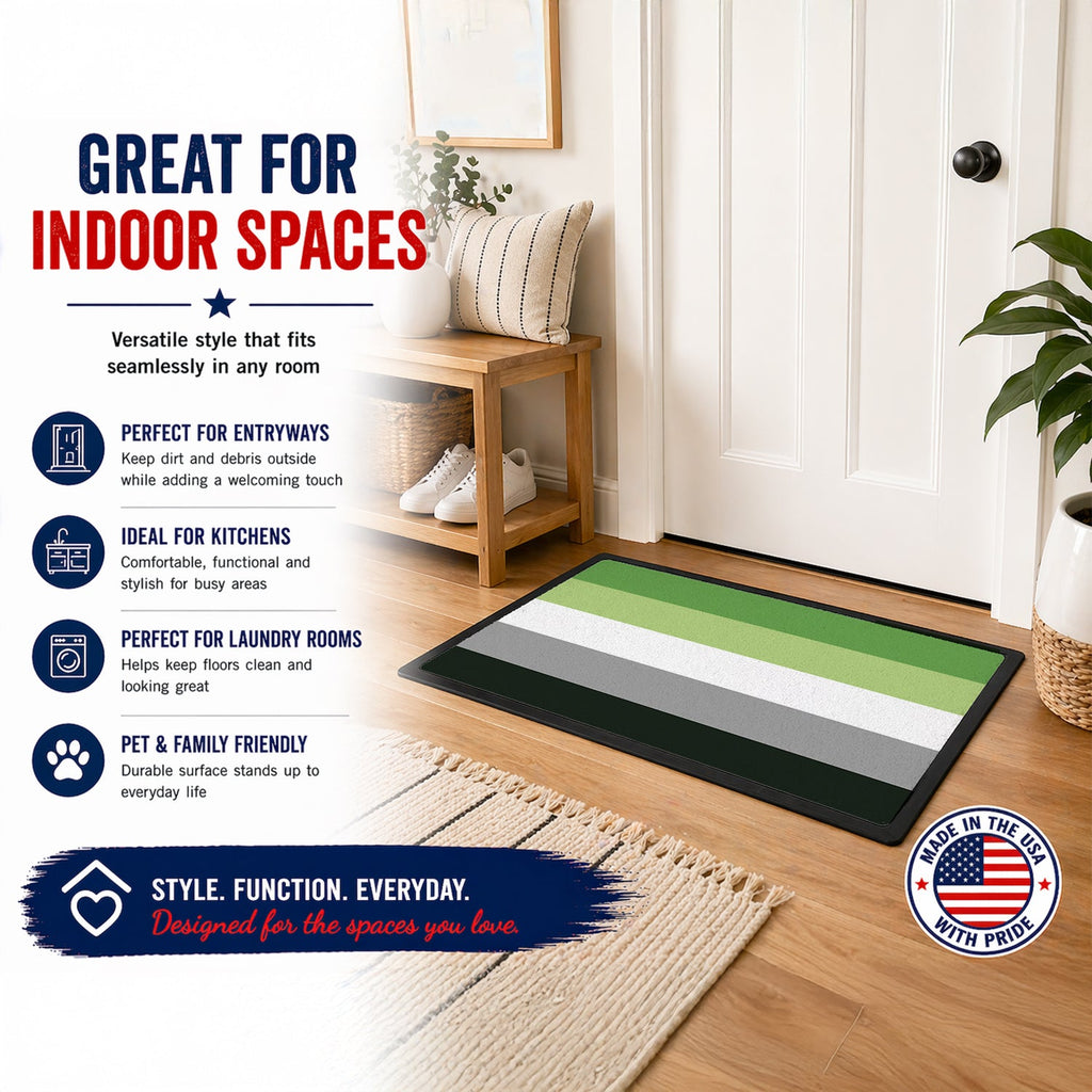 Aronmantic Pride Doormat Indoor Outdoor 24H X 36W Front Door Mat Rugs for Entryway, Non Slip Washable Low Pile,