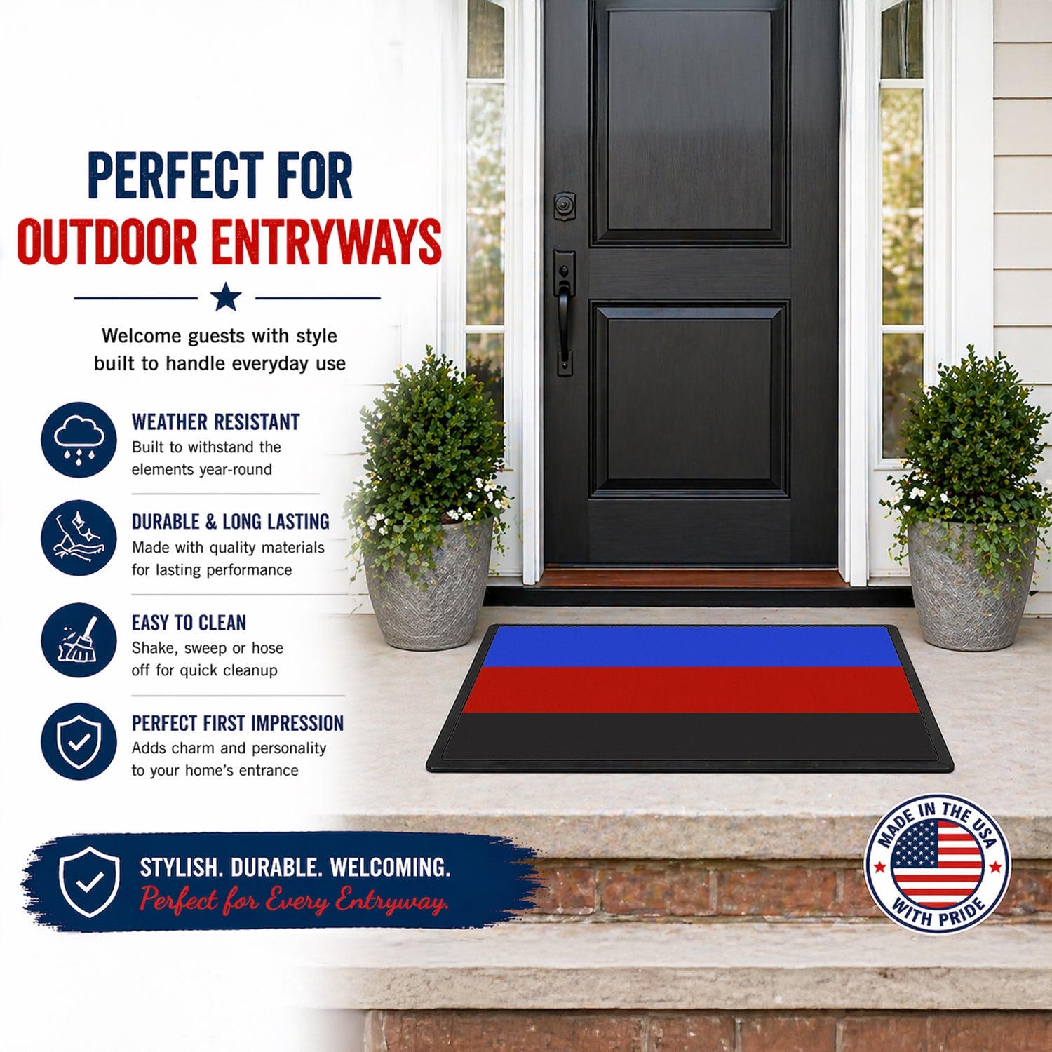 Polyamorous Pride Doormat Indoor Outdoor 18H X 27W Front Door Mat Rugs for Entryway, Non Slip Washable