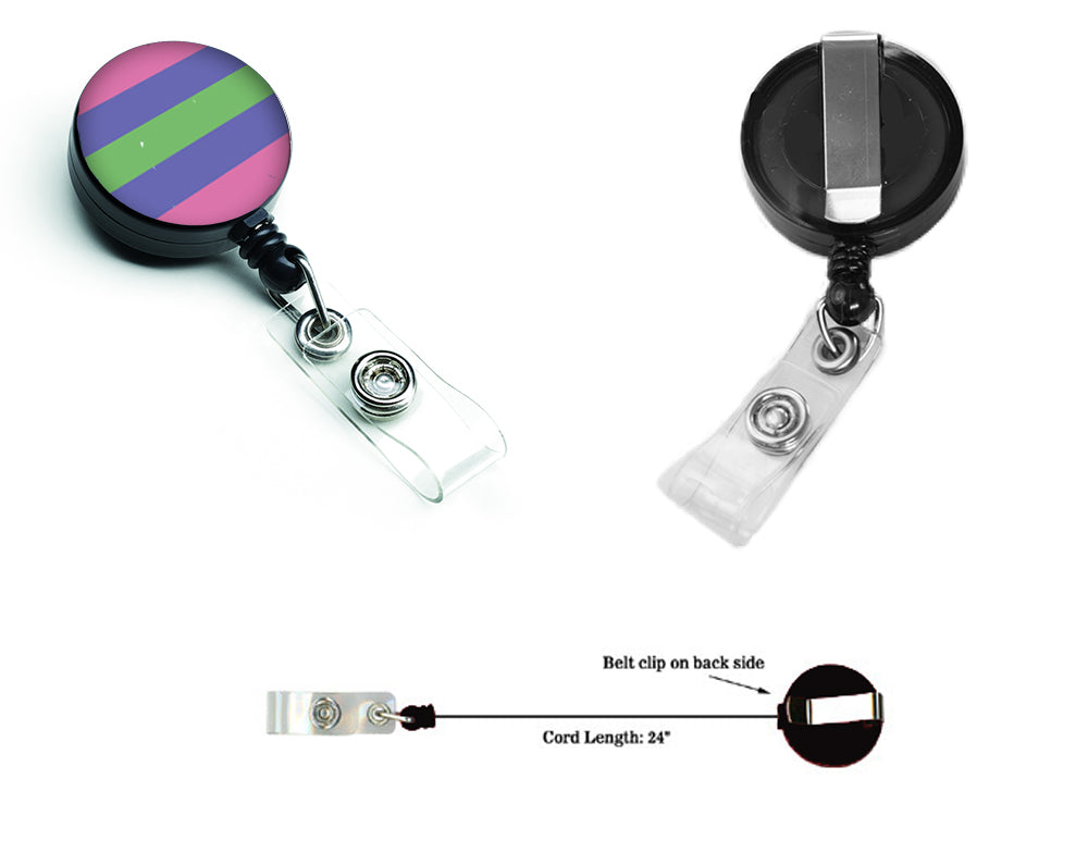 Trigender Pride Retractable Badge Reel for Nurses ID Badge Holder with Clip Retractable Employee Badge Holder, Belt Clip