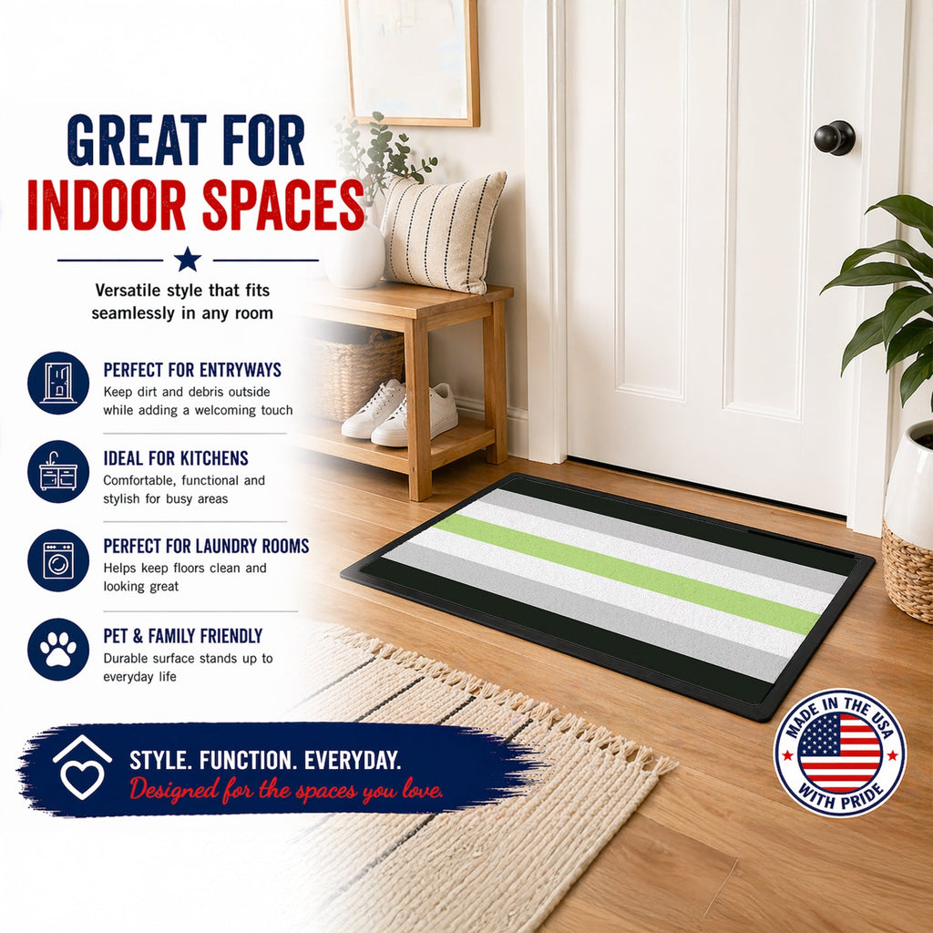 Agender Pride Doormat Indoor Outdoor 24H X 36W Front Door Mat Rugs for Entryway, Non Slip Washable Low Pile,