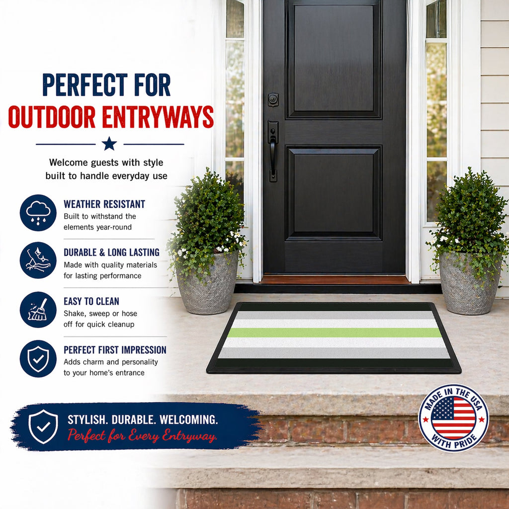 Agender Pride Doormat Indoor Outdoor 18H X 27W Front Door Mat Rugs for Entryway, Non Slip Washable