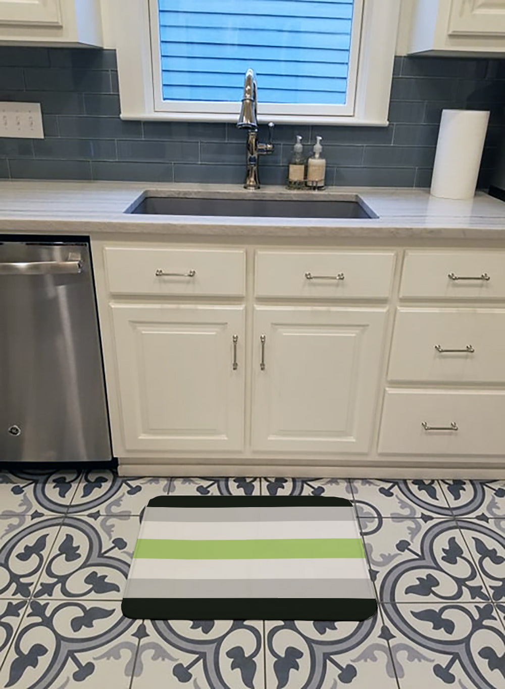 Agender Pride Memory Foam Kitchen Mat Machine Washable Anti-Fatigue Cushion Comfort Bath or Kitchen Rug