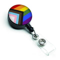 Gay Pride Progress Pride Retractable Badge Reel for Nurses ID Badge Holder with Clip Retractable Employee Badge Holder, Belt Clip