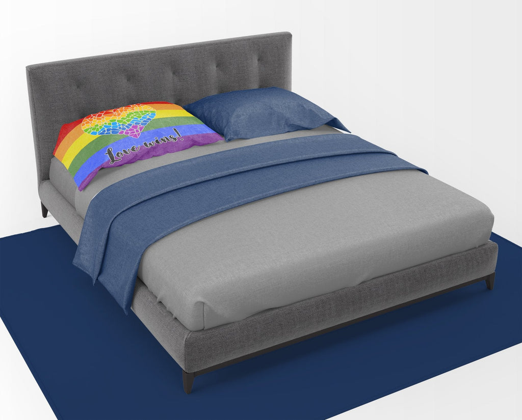 Gay Pride Love Wins Mosaic Heart Standard Pillowcase Lightweight Super Soft Easy Care Decorative Artwork Pillowcase, Standard