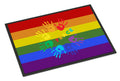 Gay Pride Peace Hands Doormat Indoor Outdoor 24H X 36W Front Door Mat Rugs for Entryway, Non Slip Washable Low Pile,